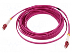 Fiber patch cord | OM4 | LC/UPC,both sides | 1m | 50/125um | LSZH | pink