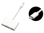 Tahvelarvutid ja tarvikud // USB kaablid // 76-102# Adapter usb wtyk usb-c 3.1 - gniazdo vga +gniazdo micro usb zasilające 10cm