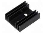 Heatsink: extruded | flat | TO220 | black | L: 35mm | W: 29mm | H: 12mm