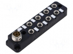 Distribution box | M8 | PIN: 3 | socket | 3A | IP67 | IN: 8 | OUT: 1