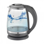 Teapot Adler  Kettle AD 1286 Standard, 2200 W, 2 L, Plastic/ glass, Grey/ transparent, 360&deg; rotational base