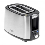 Toster Adler  Toaster AD 3214  Power 750 W, Number of slots 2, Housing material Stainless steel, Stainless steel/Black