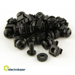 OEM 50 melnu skrūvju komplekts ar uzgriežņiem M6 19" M6-C50B