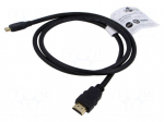 Cable | HDMI plug,mini HDMI plug | PVC | HDMI 2.1 | Len: 1m | black