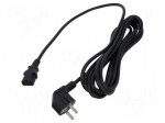 Cable | 3x1mm2 | CEE 7/7 (E/F) plug angled,IEC C13 female | PVC | 5m