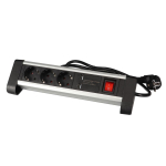 DESKTOP POWER OUTLET WITH 3 SOCKETS AND 2 USB CHARGING PORTS - 2.4 A - SCHUKO