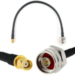 Rangeful RP-SMA Male / N Male Hex 30cm koaksiaalkaabel &mdash; HF240 (vastab LMR240) HF240-RPSM-NMH-0.3