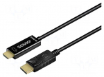 Cable | DisplayPort plug,HDMI plug | 4K,UHD 2160p | Len: 1.5m | black