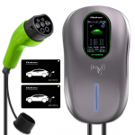 Qoltec EV Charging Station Type2 | 22kW | LCD | 2 EV cards | 3 phases | Wallbox | 5m