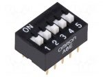Switch: DIP-SWITCH | Poles number: 5 | ON-OFF | 0.025A/24VDC | Pos: 2