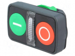 Switch: double | Stabl.pos: 1 | 22mm | green/red | IP66 | Pos: 2 | &Oslash;22mm
