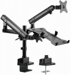 Monitor mount Gembird Desk Mounted Adjustable Monitor Arm with Notebook Tray (full-motion)