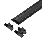 T&ouml;&ouml;riistad ja m&otilde;&otilde;teseadmed // Uued tooted t&ouml;&ouml;riistade, tarvikute kategoorias // Zestaw: profil aluminiowy do taśm LED, 2000 x 24,5 x 6,05 mm, podtynkowy, czarny, klosz czarny, 4 zaślepki