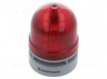 Signaller: lighting-sound | 24VDC | 24VAC | red | IP66 | &Oslash;62x85mm