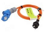 Extension lead | 3G2.5mm2 | 1.5m | rubber | orange | Sockets no: 1 | 16A