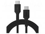Cable | USB 2.0 | USB C plug,both sides | 2m | black | PVC | 480Mbps