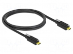 Cable | USB C plug,both sides | 1m | black | 24AWG,30AWG | 10Gbps