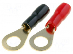 Terminal: ring | M8 | 4mm2 | gold-plated | insulated | red and black