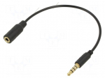Cable | Jack 3.5mm 4pin socket,Jack 3,5mm 4pin plug | 0.175m