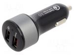 USB power supply | USB A socket x2 | Sup.volt: 12&divide;24VDC | black