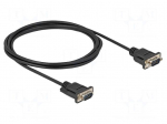 Cable | D-Sub 9pin plug,both sides | PVC | Len: 2m | black | &Oslash;cable: 5mm