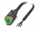 Cable: for sensors/automation | PIN: 3 | DT06-3S female | straight