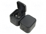 Connector: AC supply | socket | 2P+PE | 250VAC | 16A | grey | wall mount