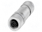 Connector: M12 | plug | PIN: 5 | 48V | straight | IP65 | push-lock | B code