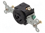 Connector: AC supply | female | socket | 2P+PE | 125VAC | 15A | PIN: 3