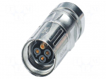 Connector: M17 | plug | ST | PIN: 4 | 630V | 25A | shielded | IP67 | 3+PE