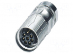 Connector: M17 | plug | ST | PIN: 8 | 630V | 14A | shielded | IP67 | 7+PE