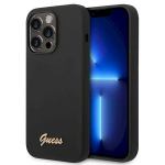 Guess GUHCP14XSLSMK Silicone Vintage Gold Logo Hardcase for iPhone 14 Pro Max 6,7" / black