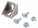 Angle bracket | for profiles | Width of the groove: 10mm | W: 38mm