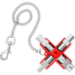 KNIPEX universal key 00 11 06, socket wrench (silver/red, for common cabinets and locking systems)