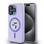 Karl Lagerfeld KLHMP15LSCMKCRHU Silicone Karl&Choupette Heads Hardcase for iPhone 15 Pro 6.1" / purple
