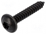 Screw | 100pcs | 25mm | steel | black | Thread: 4,2 | 4,2x25