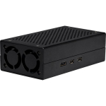 Joy-IT aluminum housing for Raspberry Pi 5 M2-HAT (black, incl. active cooler)
