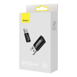 Baseus Adapter USB-A 3.1 pistikust Type-C emaseks Mini OTG Ingenuity Series Black (ZJJQ000101)