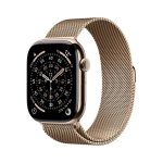 Nutikell Apple Watch Series 11 GPS + Cellular 42mm Gold Titanium Case with Gold Milanese Loop