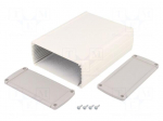 Enclosure: multipurpose | with panel | TEKAL | X: 106mm | Y: 145mm | grey