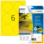 HERMA Signs signalling hard-wearing A4 &Oslash; 85 mm round yellow strong adhesion film matt weatherpr 150 pcs.