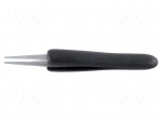 Tweezers | Blade tip shape: flat | Tweezers len: 125mm | ESD