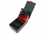 Drill set | Application: metal,steel | Pcs: 25 | Mat: HSS-R | for metal