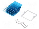 Heatsink: extruded | grilled | BGA | blue | L: 29mm | W: 29mm | H: 17.5mm