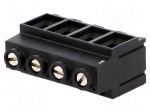 PCB terminal block | angled 90&deg; | 10.16mm | ways: 4 | on PCBs | tinned