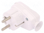 Connector: AC supply | male | plug | 2P+PE | 250VAC | 16A | white | PIN: 3