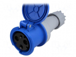 Connector: AC supply | socket | female | 63A | 230VAC | IEC 60309 | IP44