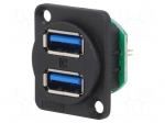 Socket | USB A | for panel mounting,countersunk screw hole,screw