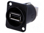 Adapter | USB A socket-front,USB B socket-back | USB 2.0 | 19x24mm