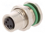 Connector: M8 | female | PIN: 4 | for panel mounting,front side nut